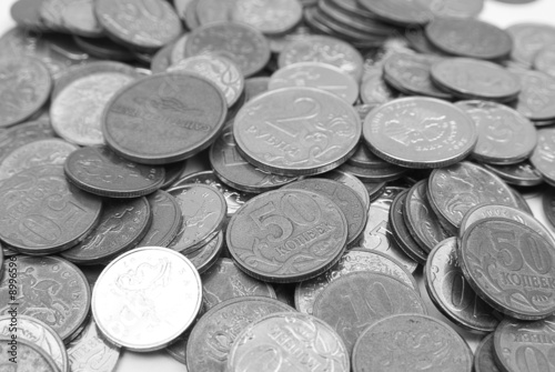 Loose of coins a close up