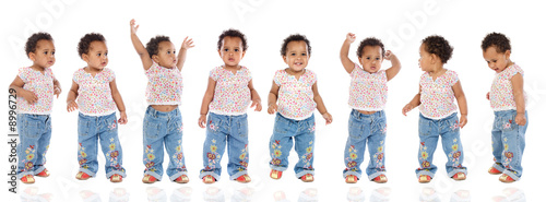 Tableau sur toile photographic sequence of a hyperactive baby