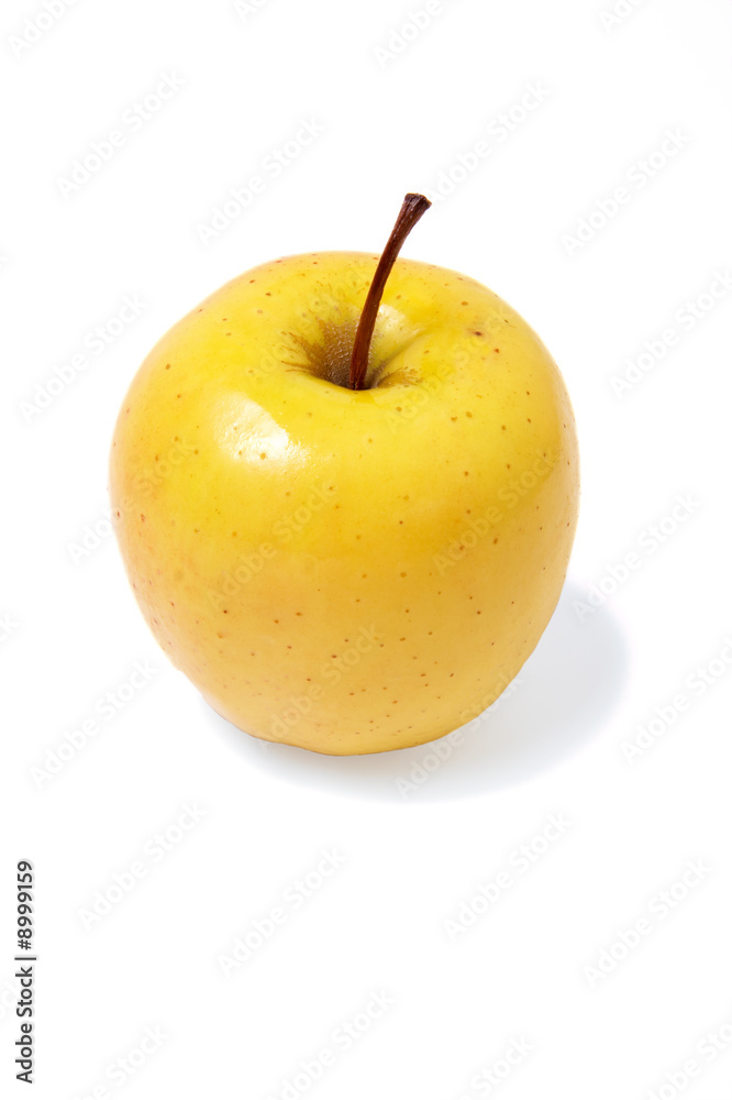 Apple golden on a white background.