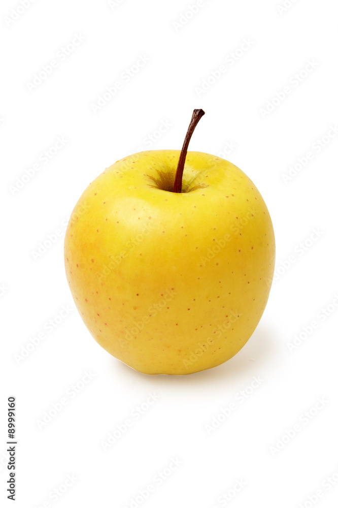 Apple golden on a white background
