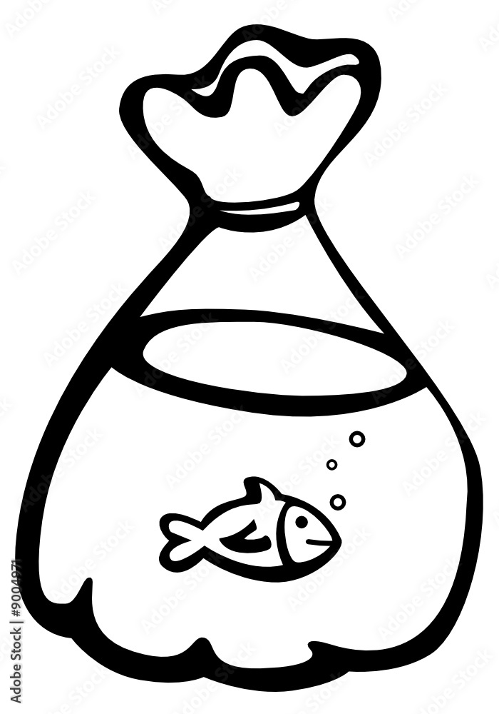 fish in a bag Stock Vector