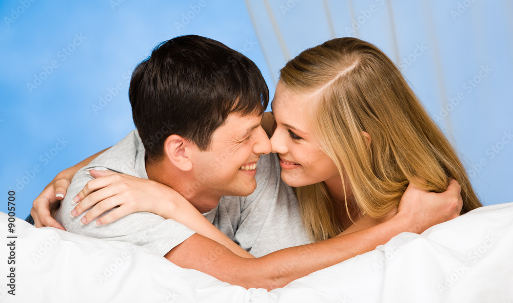 Portrait of beautiful couple looking at each other Portrait of beautiful couple looking at each other