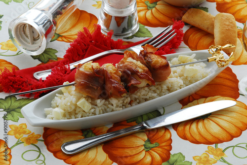 Spiedini di coda di rospo e prosciutto - Cucina Istriana
