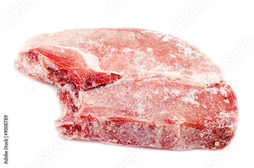 object on white - raw food frozen beef