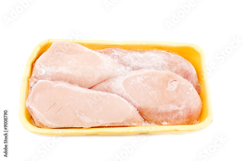 object on white - raw food Frozen Chicken breast