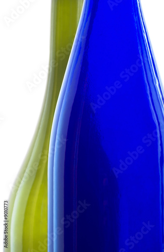 Glass bottles on a white background