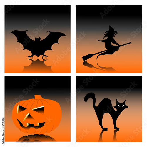 illustration d'halloween orange et noire
