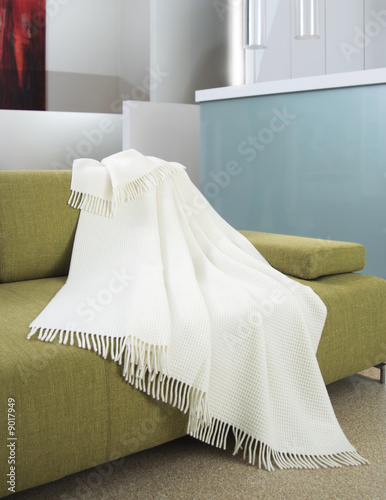 White throw draped over a settee