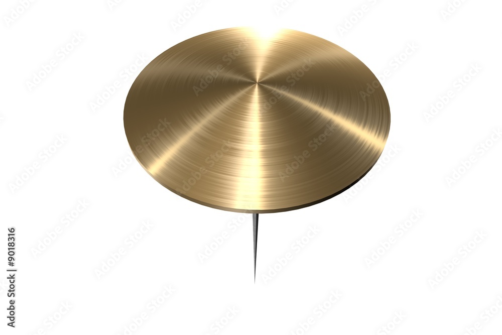 gold tack on white background