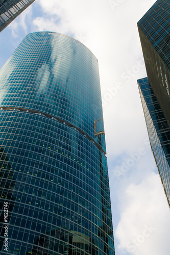 Beautiful skyscrapers business centre on a blue sky