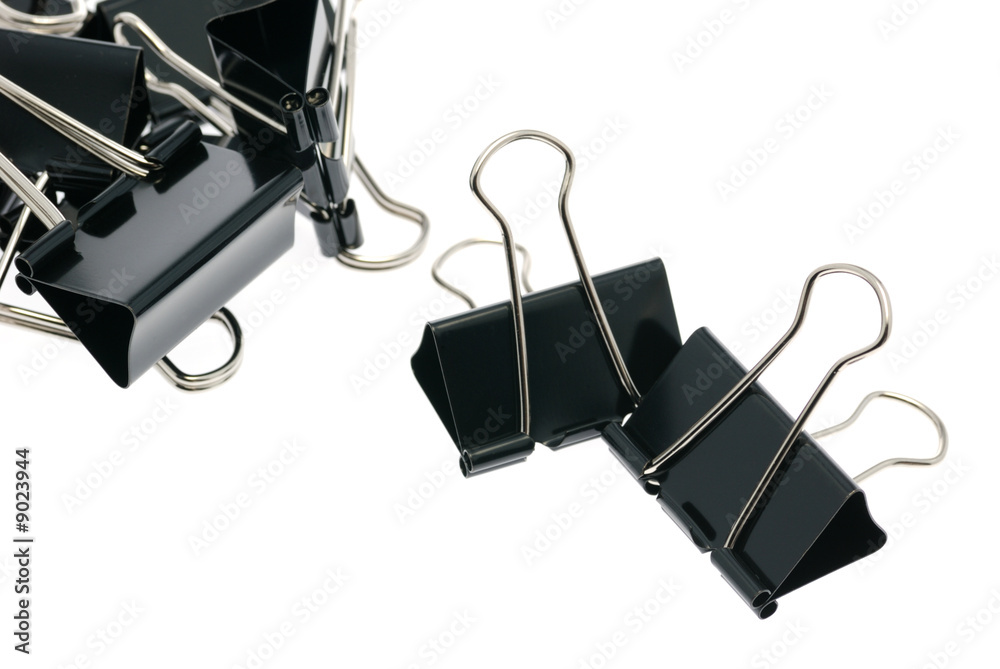 binder clips. Office accessories isolated on a white background
