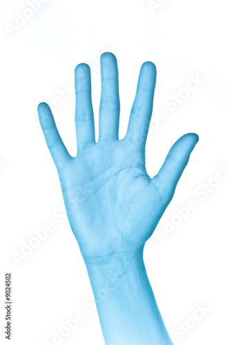 blaue Hand