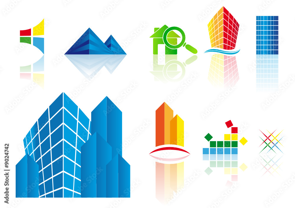 Vector set of building symbols Vector set of building symbols