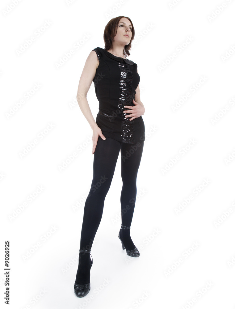 Young girl standing on white isolated background Young girl standing on white isolated background