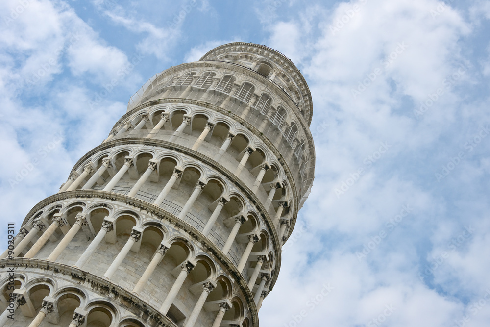 Leaning Tower of Pisa over sky, Italy