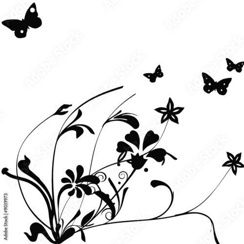 FLORAL NOIR PAPILLONS