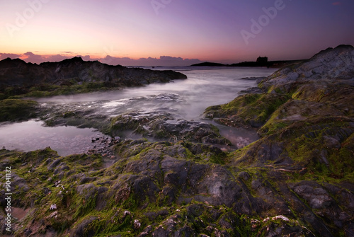 Dusk by the ocean