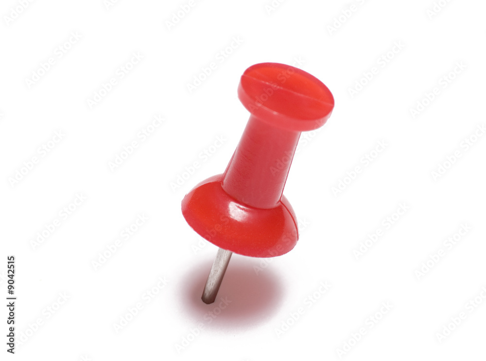 Red thumb tack isolated on white background Red thumb tack isolated on white background
