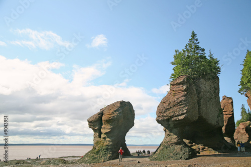 Hopewell Rocks, New Brunswick, Kanada w czasie odpływu.