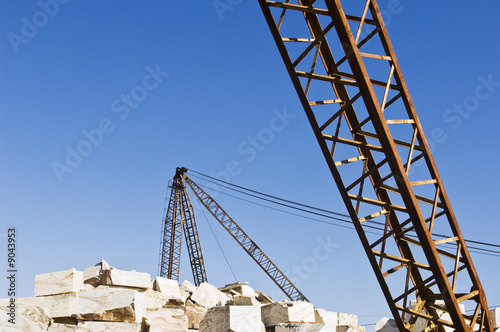 Cranes at marble quarry, Alentejo, Portugal