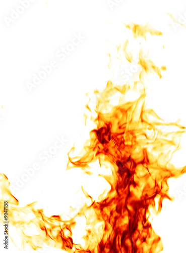 Fire isolated on white