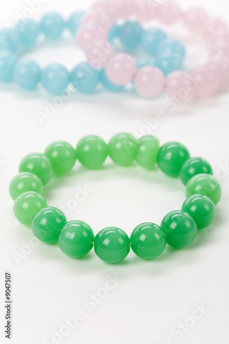 Green Gem bracelet close up shot