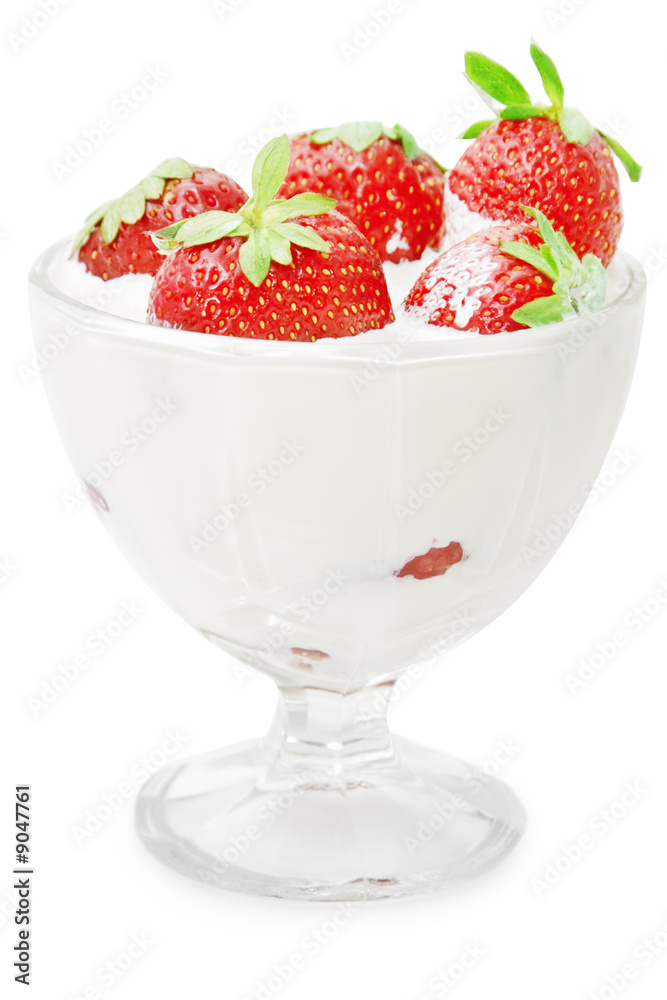 Strawberries and yogurt