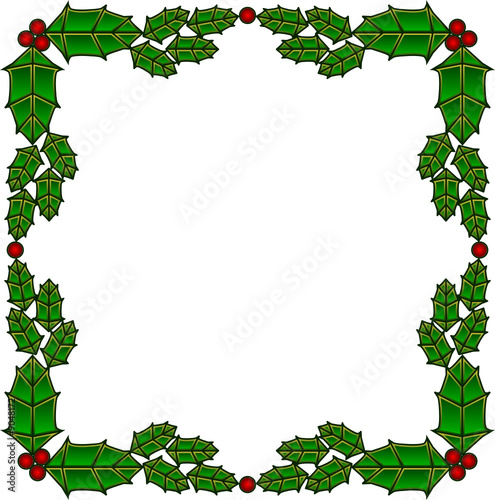 holly stained glass border