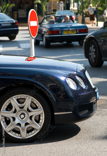 close-up of the  luxury car