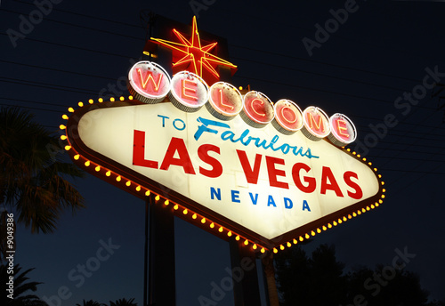 Welcome To Las Vegas neon sign at night