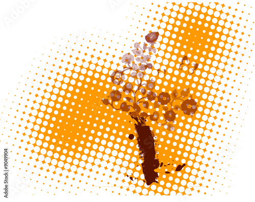 FLORAL GRUNGE JAUNE ROUGE