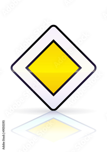 Indication du caractère prioritaire d'une route (reflet métal)
