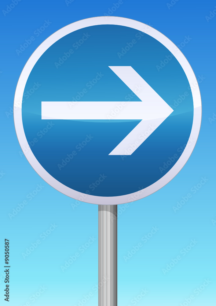 Obligation de tourner à droite avant le panneau Obligation de tourner à droite avant le panneau
