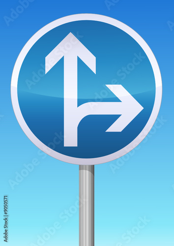 Obligation d'aller tout droit ou à droite à l'intersection
