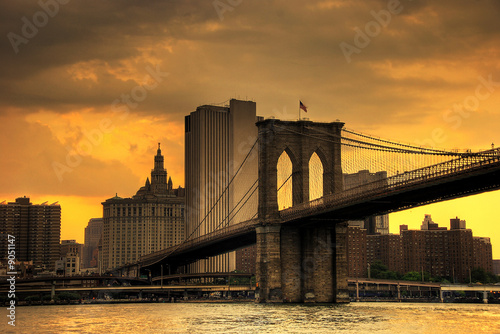 brooklyn bridge sunset #9051147