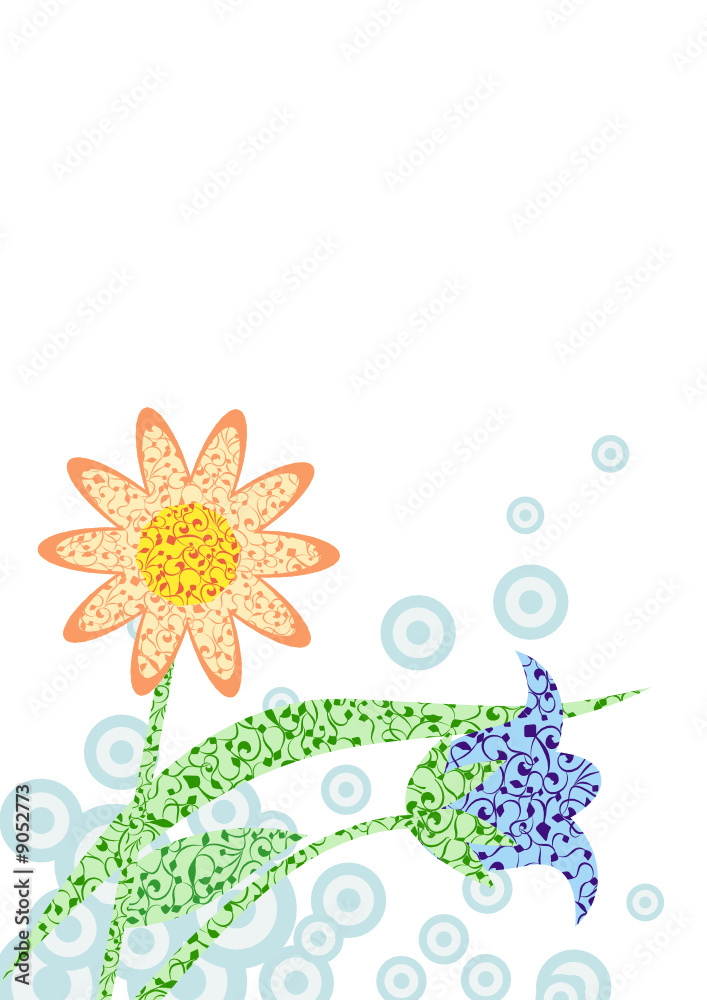 vector ornate flowers background