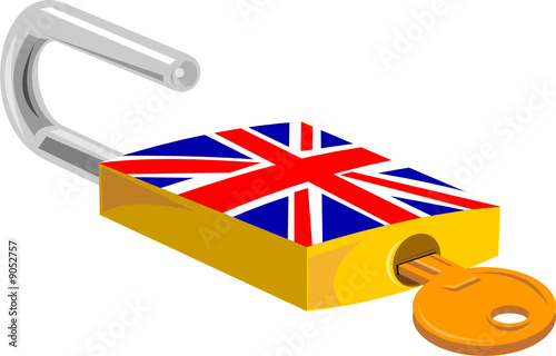 Padlock with British flag
