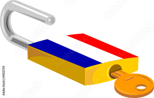 Padlock with french flag