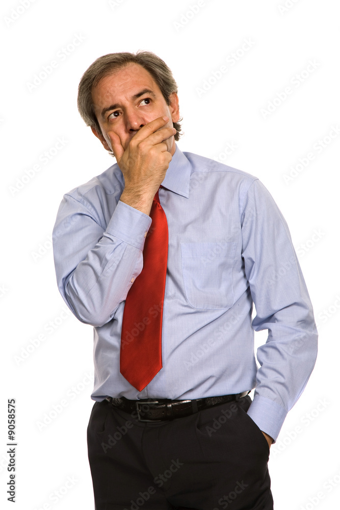 mature business man portrait in white background mature business man portrait in white background
