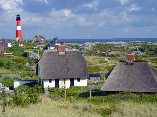 Leuchtturm Sylt Hörnum mit Häusern
