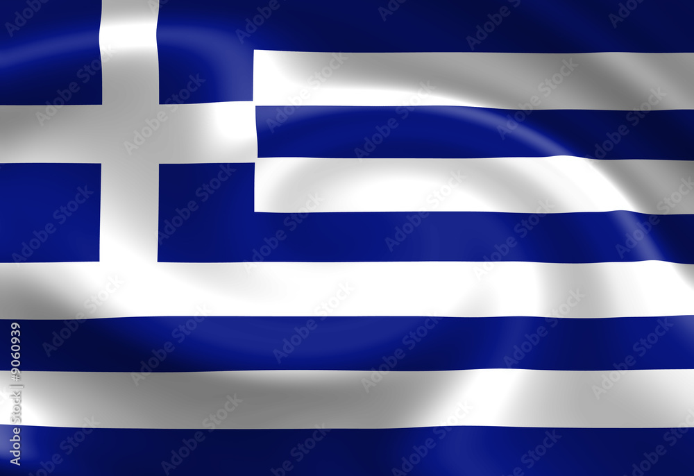 Greece flag waving in the wind
