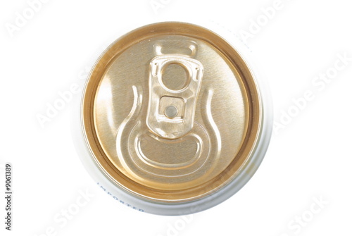Top view of a Golden Beer Can .
