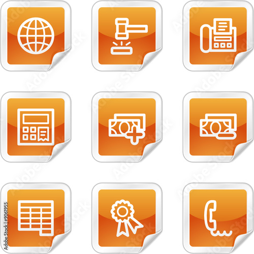 Finance 2 web icons, orange glossy sticker series