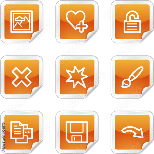 Image viewer 2 web icons, orange glossy sticker series