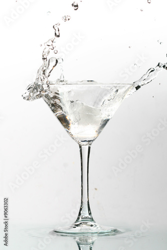 coctail splash on white background close up