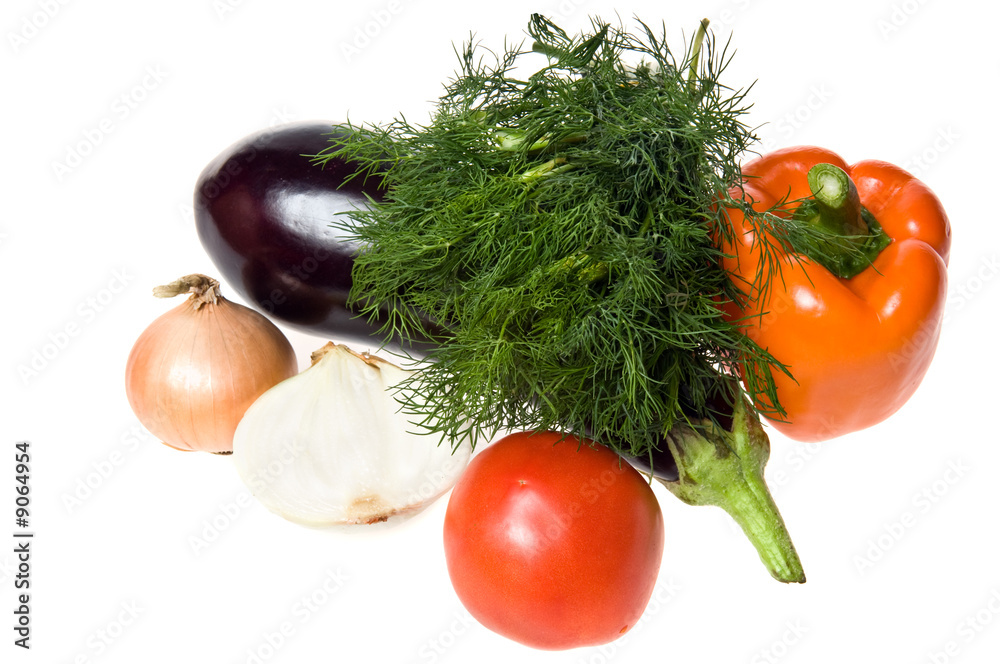 Group of vegetables isolated on white Group of vegetables isolated on white