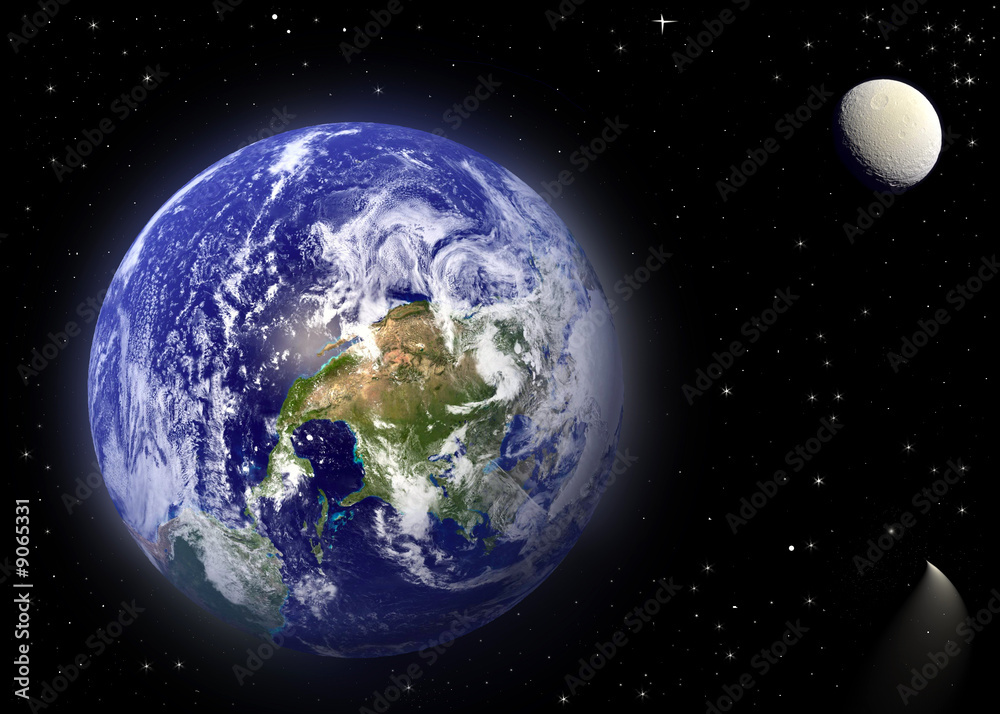 Obraz premium la terre et la lune