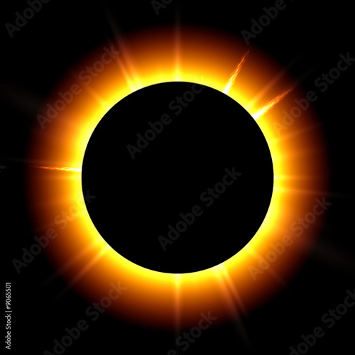Solar eclipcse on black background