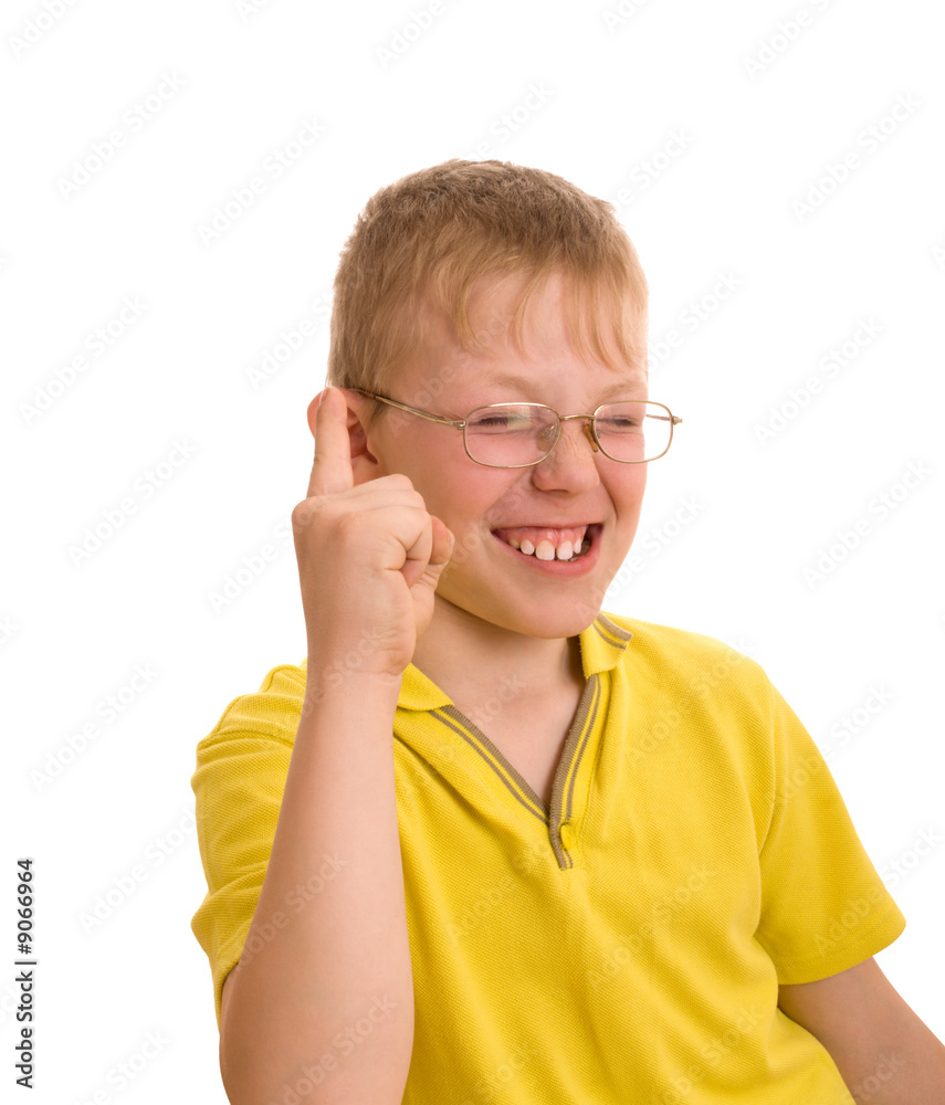 Teenager giving a rather enthusiastic thumbs up sign. Teenager giving a rather enthusiastic thumbs up sign.