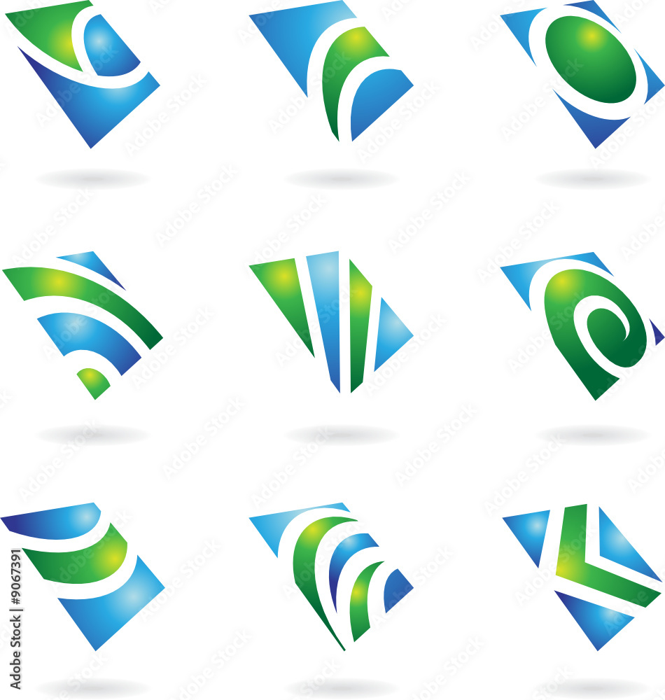 green glossy logos and graphic design elements green glossy logos and graphic design elements